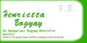 henrietta bogyay business card